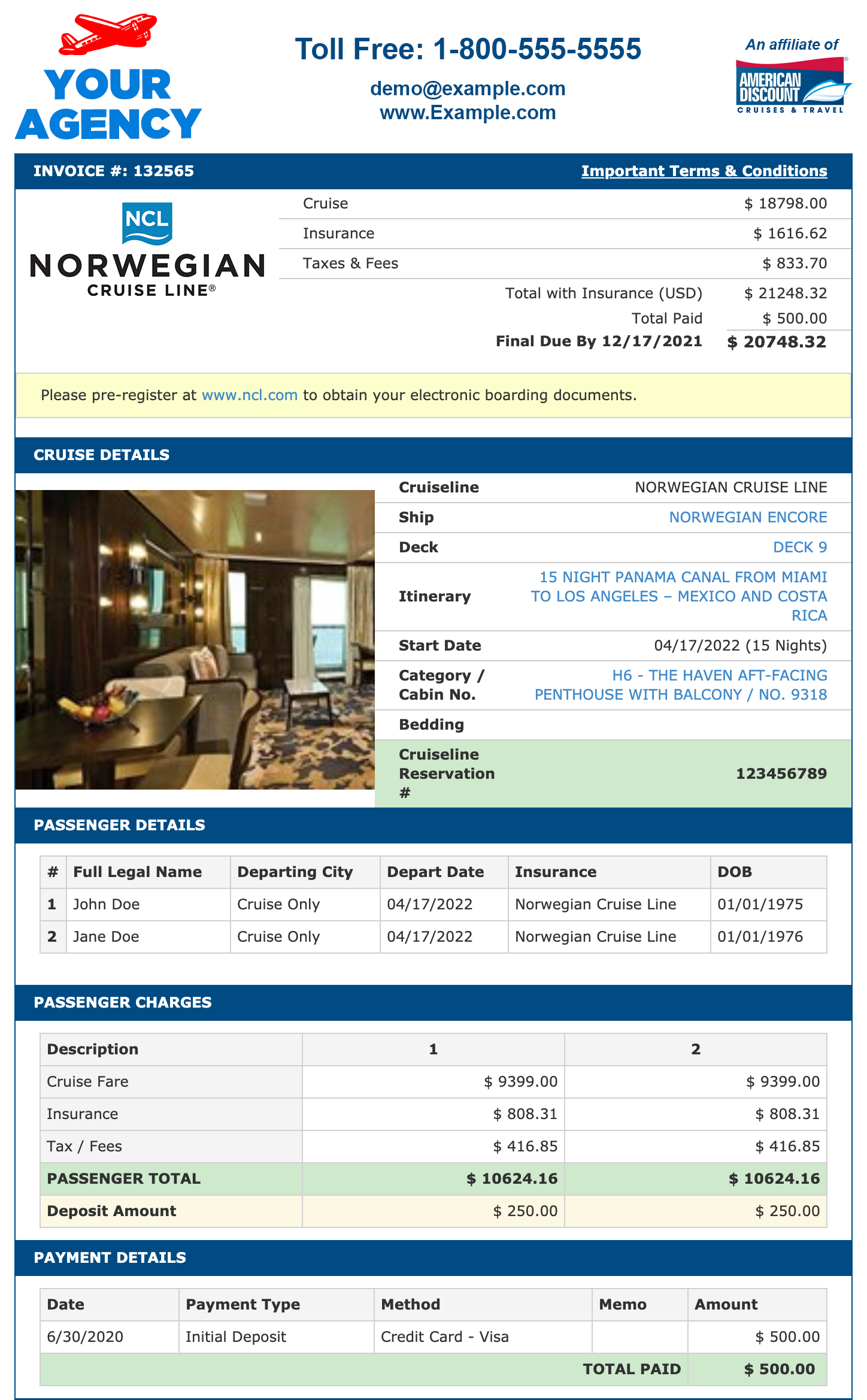 Sell Cruises From Home Technology Invoices